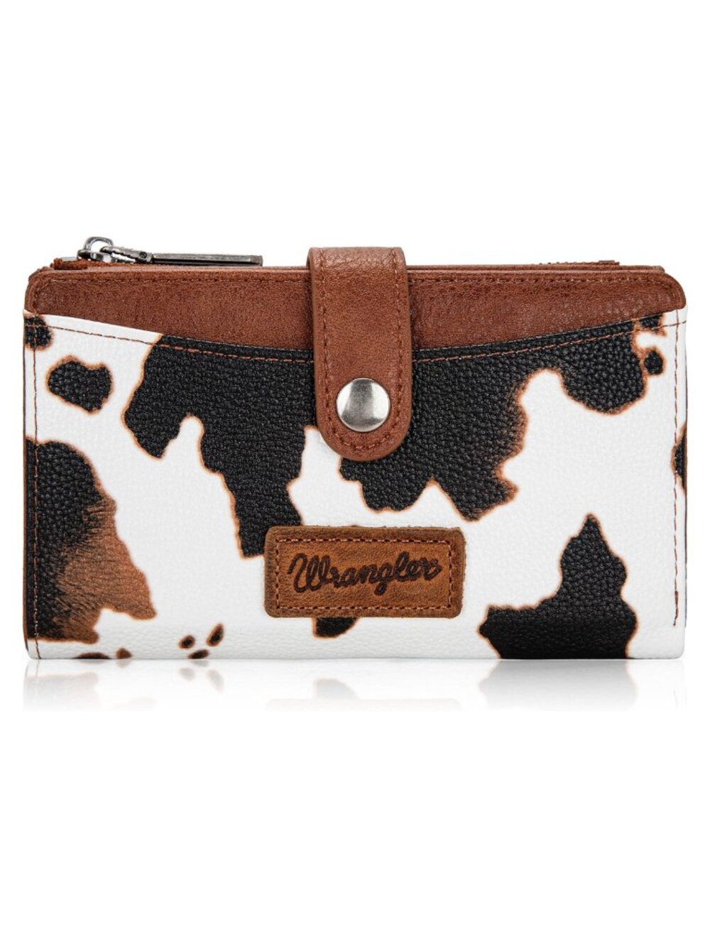 Wrangler Bi-Fold Wallet Faux Leather Card Holder Zipper Coin Pocket